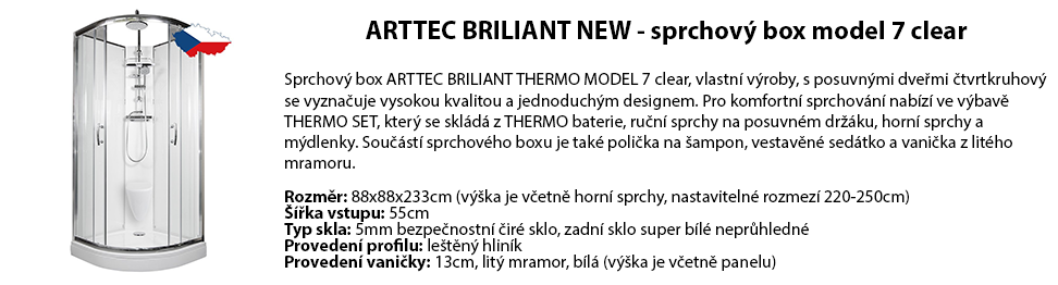 ARTTEC BRILIANT NEW - sprchový box model 7 clear